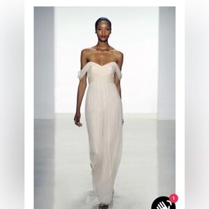 Amsale Bridesmaid Dress - G851C - Silk Crinkle Chiffon - Color: Champagne